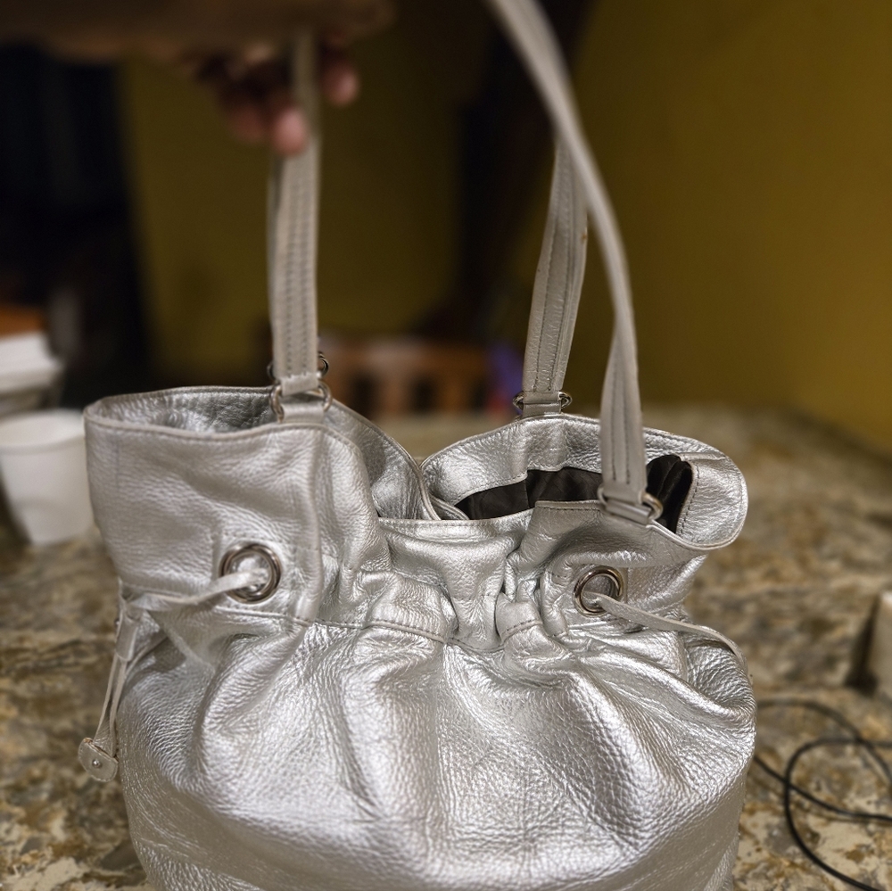 Cole Haan Metallic Silver Shoulder Bag